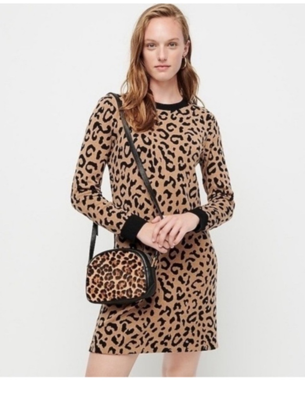 J Crew Leopard Print Sweater Dress